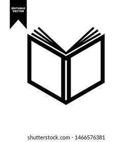 FRONT SIDE OF BOOK BLACK ICON LINE ART CLIP ART
