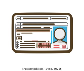 Lado delantero de la Licencia del conductor. documento de Identificación. Ilustración vectorial.