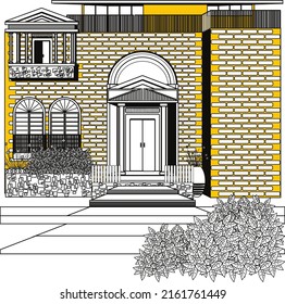 Front side home design vector, Complete with the element used