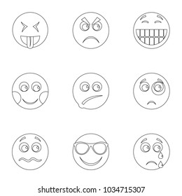 Front side icons set. Outline set of 9 front side vector icons for web isolated on white background