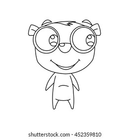 front side of lemur cartoon