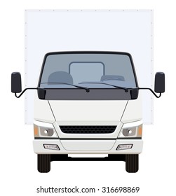 The Front Side Of The Light Commercial Vehicle On A White Background