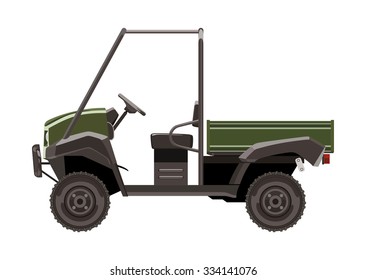 The front side of the light commercial vehicle on a white background