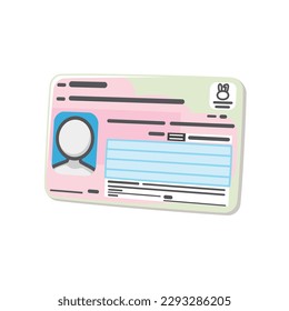 Front side of my number card. Identification document. Vector illustration.