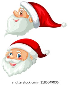 Front and side of santa head illustration