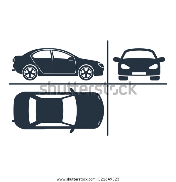 Front Side Top Car Projection Isolated Stock Vector (Royalty Free ...