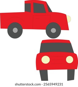 front and side truck vector illustration