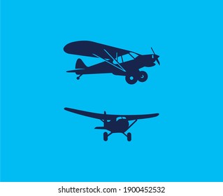 front and side view plane silhouette.