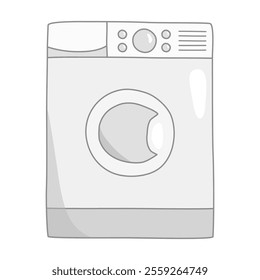 Front side of Washing machine or Cloth dryer, vector