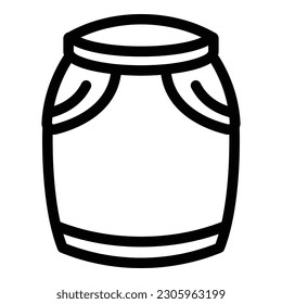 Front skirt icon outline vector. Fabric design. Fashion women