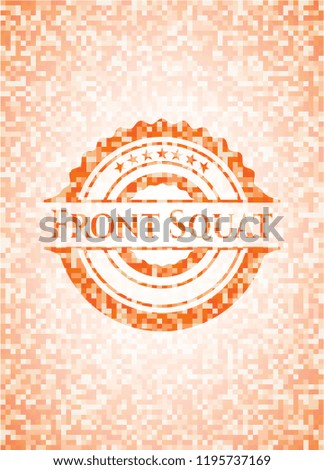 Front Squat abstract orange mosaic emblem with background