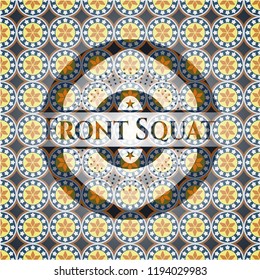 Front Squat arabesque badge. arabic decoration.