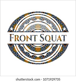  Front Squat arabic badge. Arabesque decoration.