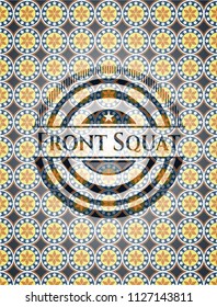 Front Squat arabic style badge. Arabesque decoration.