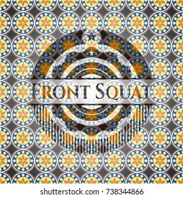 Front Squat arabic style emblem. Arabesque decoration.