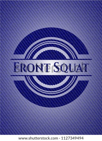 Front Squat badge with denim background