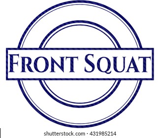 Front Squat badge with denim texture