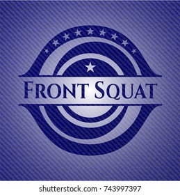 Front Squat badge with denim texture