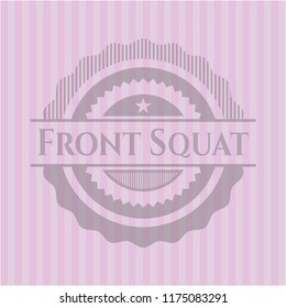 Front Squat badge with pink background