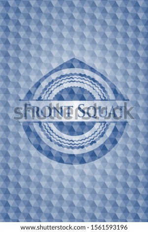 Front Squat blue badge with geometric pattern background. Vector Illustration. Detailed.
