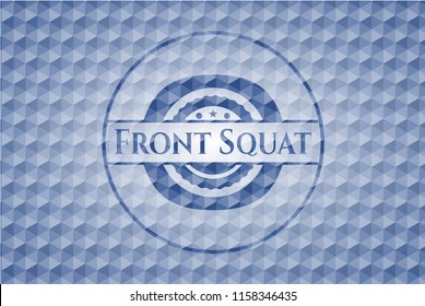 Front Squat blue polygonal emblem.
