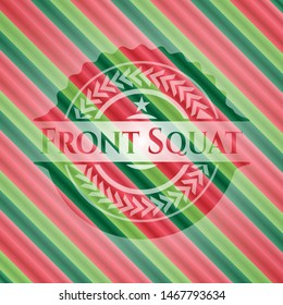 Front Squat christmas badge background. Vector Illustration. Detailed.