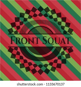 Front Squat christmas colors emblem.