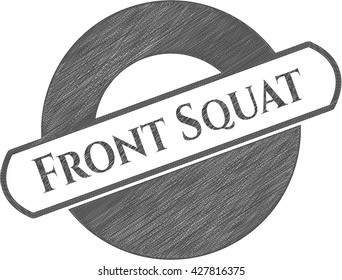 Front Squat draw with pencil effect