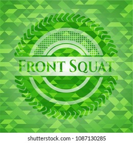 Front Squat green emblem with mosaic background