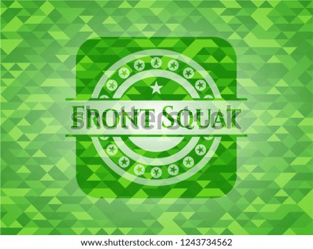 Front Squat green emblem with mosaic ecological style background
