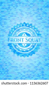 Front Squat realistic light blue mosaic emblem