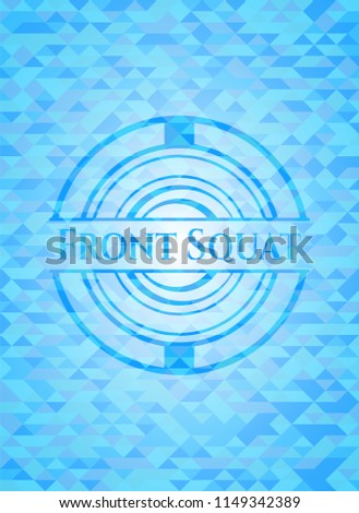 Front Squat realistic light blue mosaic emblem