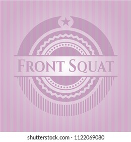 Front Squat realistic pink emblem
