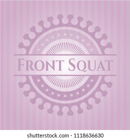 Front Squat retro style pink emblem