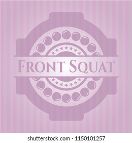 Front Squat retro style pink emblem