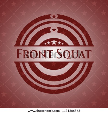 Front Squat retro style red emblem