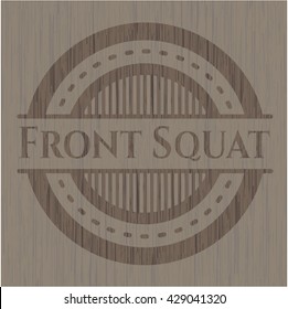 Front Squat retro style wooden emblem