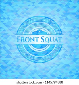 Front Squat sky blue emblem with mosaic background