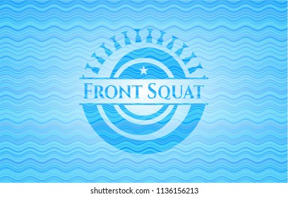 Front Squat water representation emblem background.