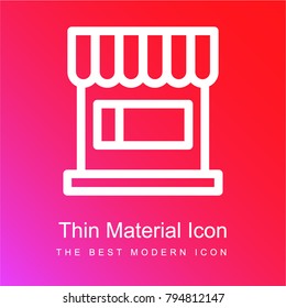Front store with awning red and pink gradient material white icon minimal design