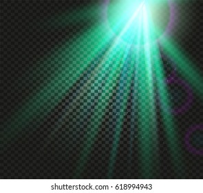 front sun lens flash. Vector blur in the light of radiance.Vector transparent sunlight special lens flash light effect. 