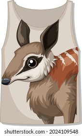 Front of tank top with animal face template illustration