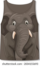 Front of tank top with elephant template illustration