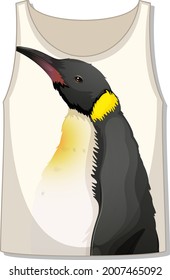 Front of tank top sleeveless with penguin pattern illustration