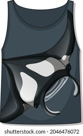 Front of tank top sleeveless with stingray pattern illustration