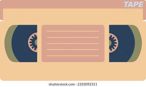 front tape Video Recorder, Video Cassette isolated vector drawing