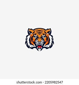 Logo de la mascota de la cabeza del tigre delantero
