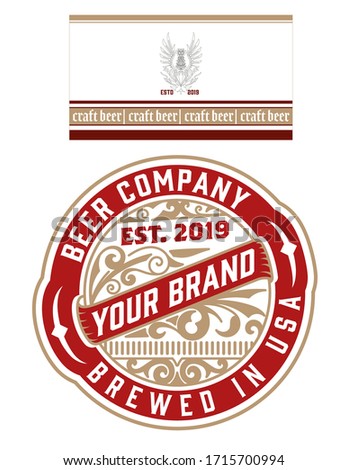 Front and Top Craft Beer Label.