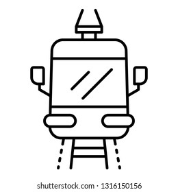 Front tramway icon. Outline front tramway vector icon for web design isolated on white background