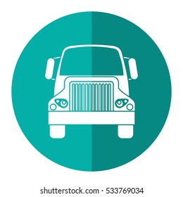 front truck transportation commercial vehicle green circle
